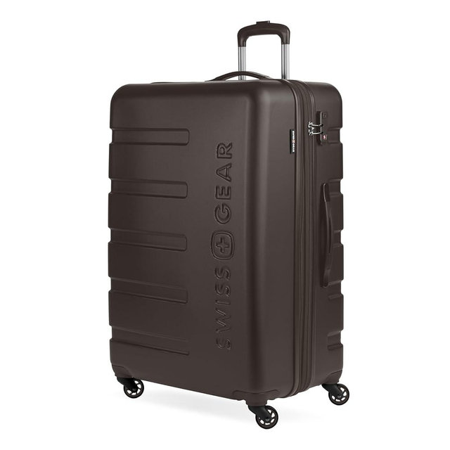 SwissGear 7366 Signature Hardside Expandable Luggage with Spinner Wheels, TSA Lock, Chocolate, Checked-Large 27-Inch