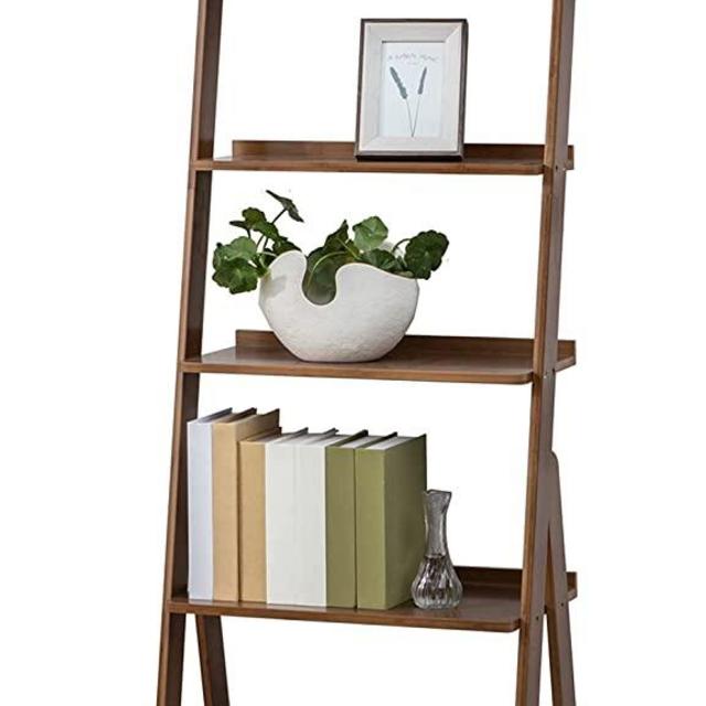 Ladder Shelf, 5-Tier Bookshelf, Sobibo Free Standing Organizer Storage Shelves, Storage Rack Shelf for Office, Bathroom, Living Room, Brown