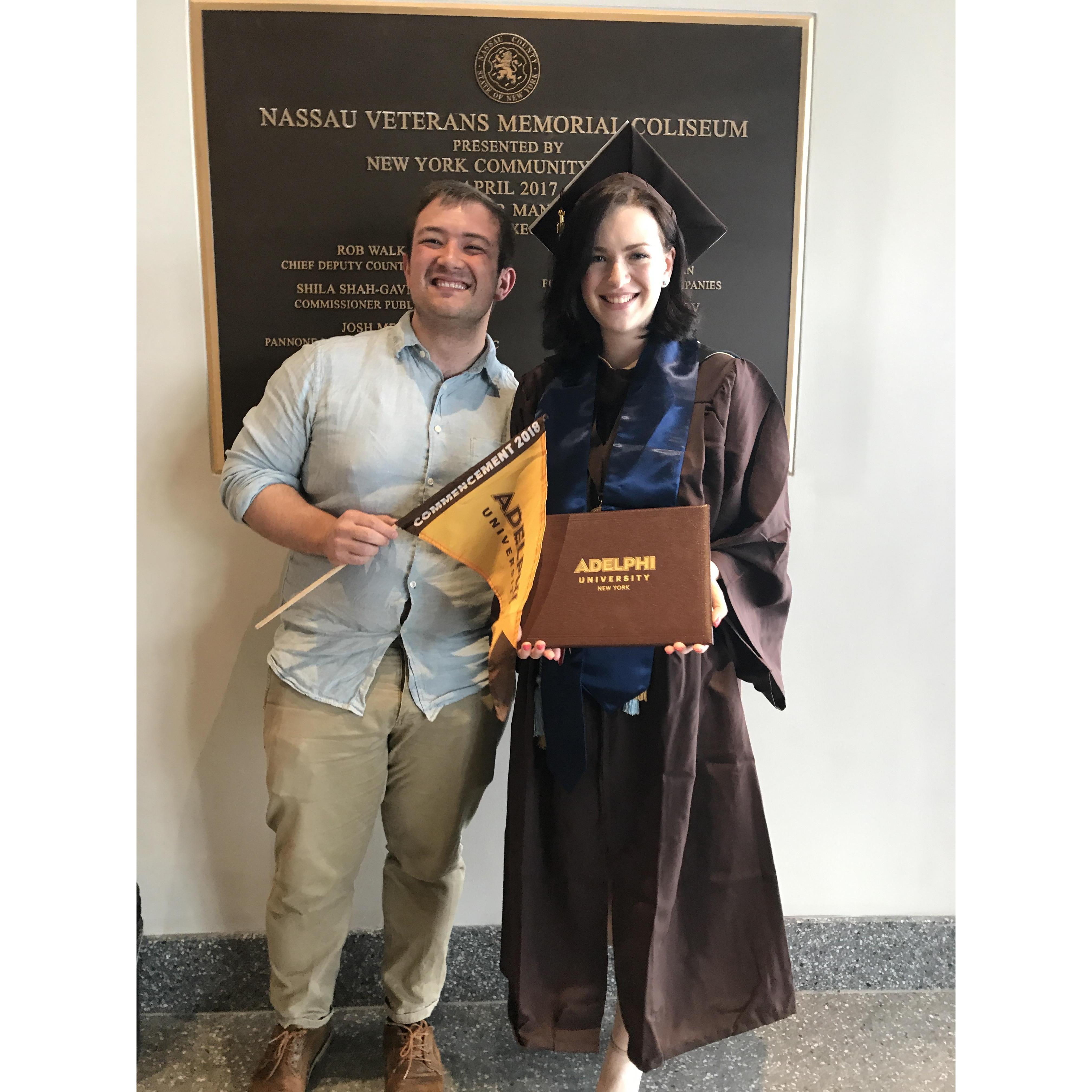 Jennifer's graduation from Adelphi University, 2018