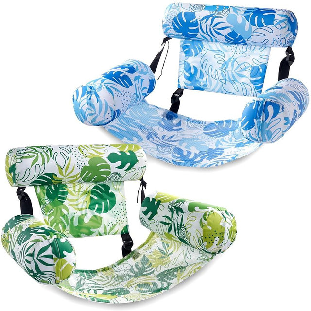Sloosh Pool Floats Chairs Adult, 2 Packs Inflatable Pool Lounge Chairs,Blow up Pool Noodles Floats for Adults,Floating Water Chair for Pool Party Summer Water Fun