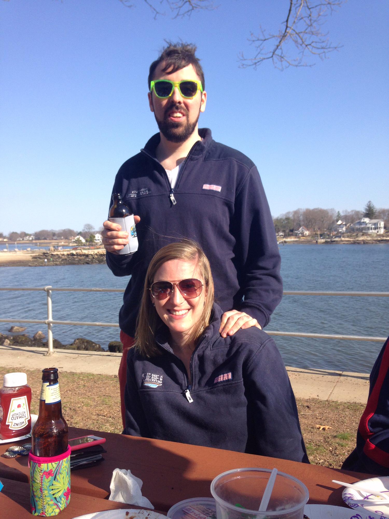 Enjoying the beach in Branford, 2015