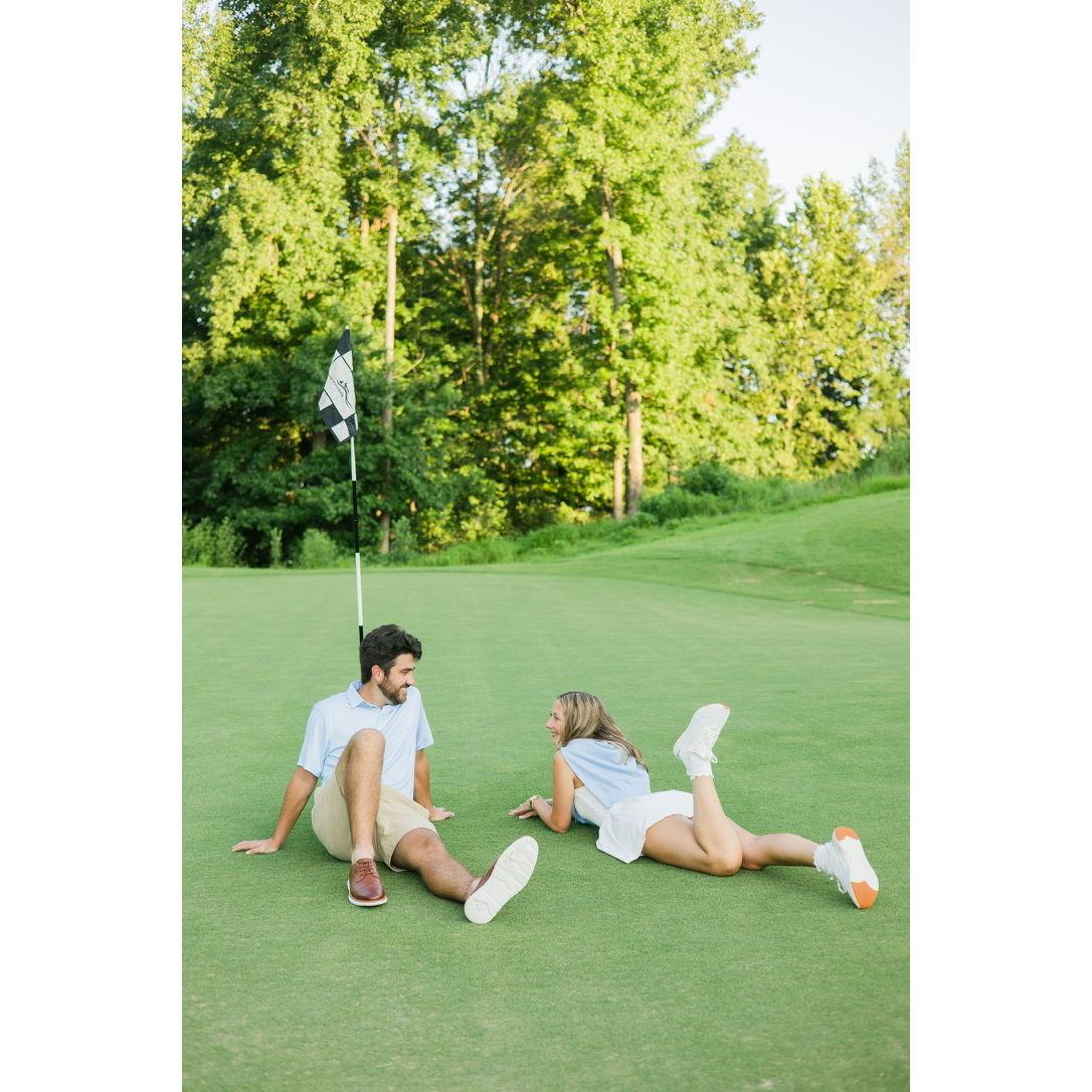Our engagement pictures on the golf course, the most fitting place for us!