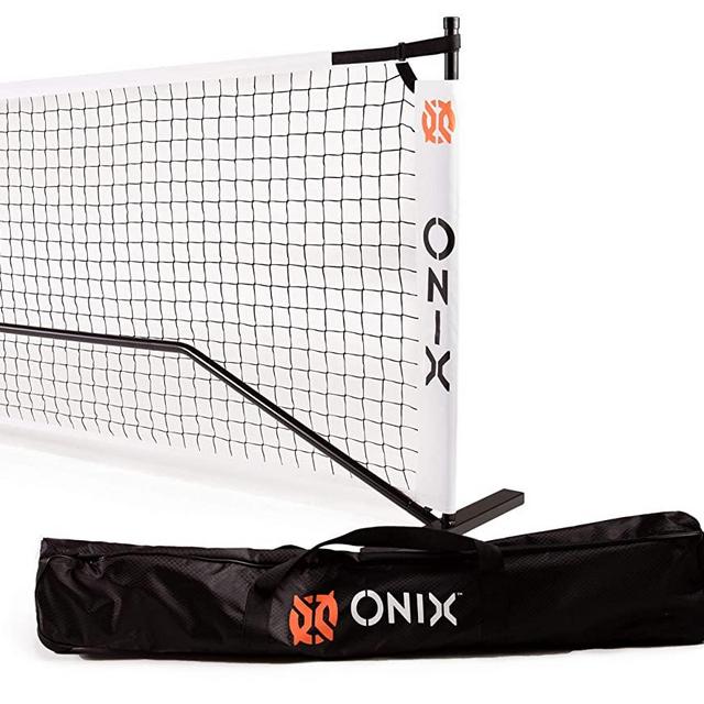 Onix Pickleball 2-in-1 Regulation-Size Portable Net and Practice Net Set Includes Carrying Case with Wheels