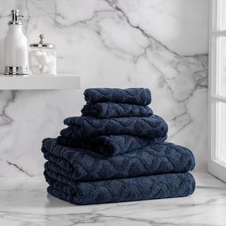 Athena Sculpted Scroll 6-Piece Bath Towel Set