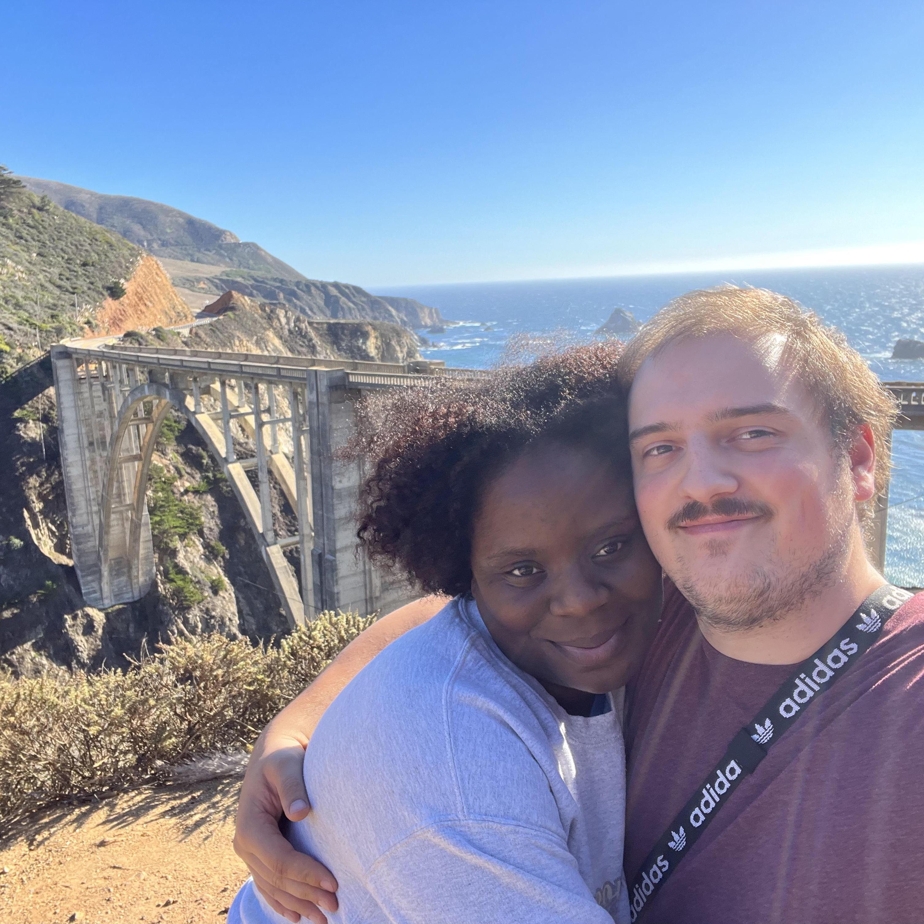 A scenic view from the couple's first road trip