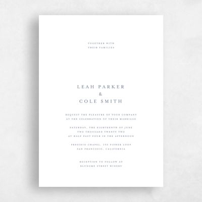 Blue Greenery Wedding Invitation - Sinclair