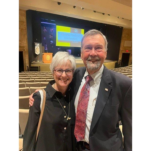 John cheering Amy on at the Hutchison "distinguished alumna" event.