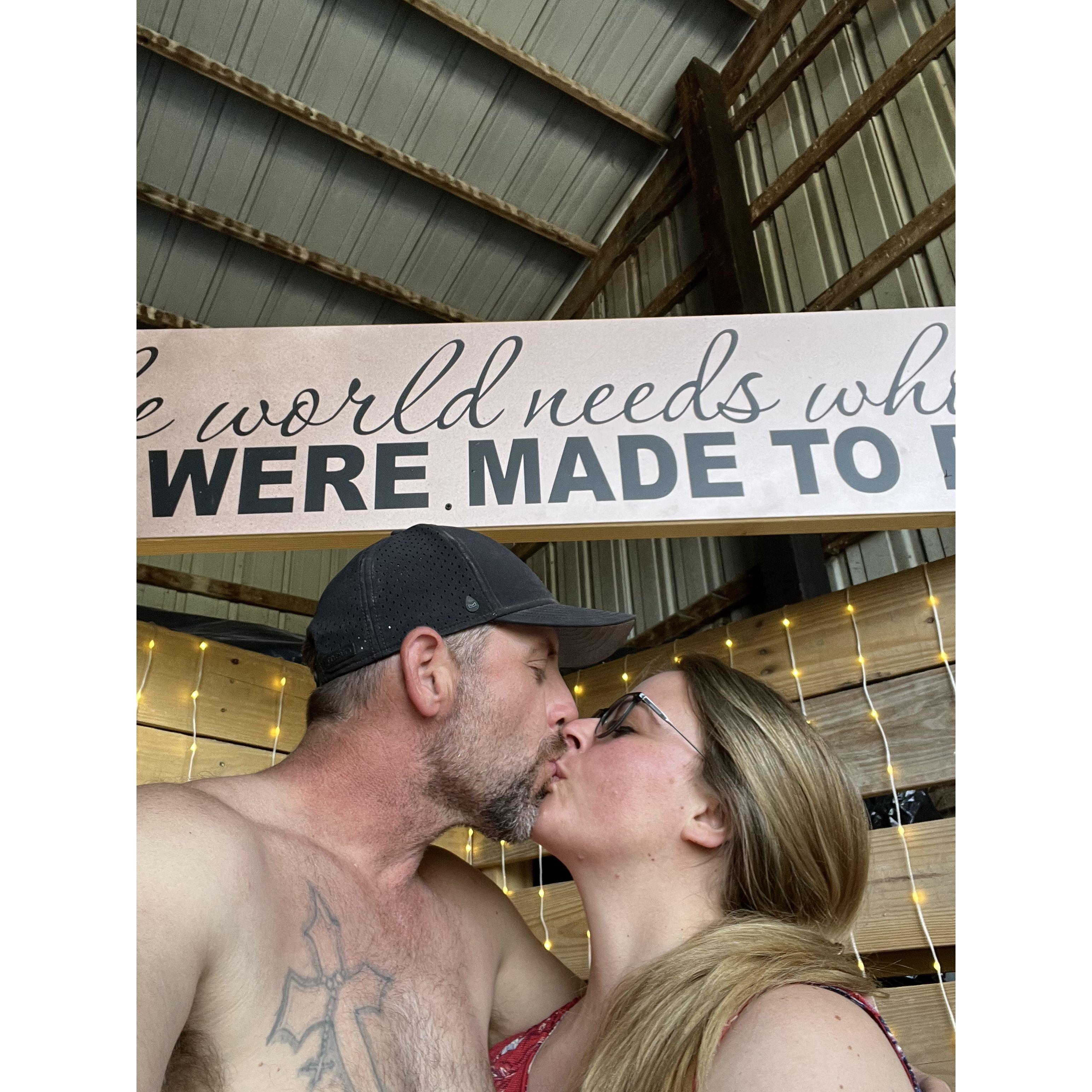 Chloe's high school graduation party.  The sign says "The world needs who you were made to be!"