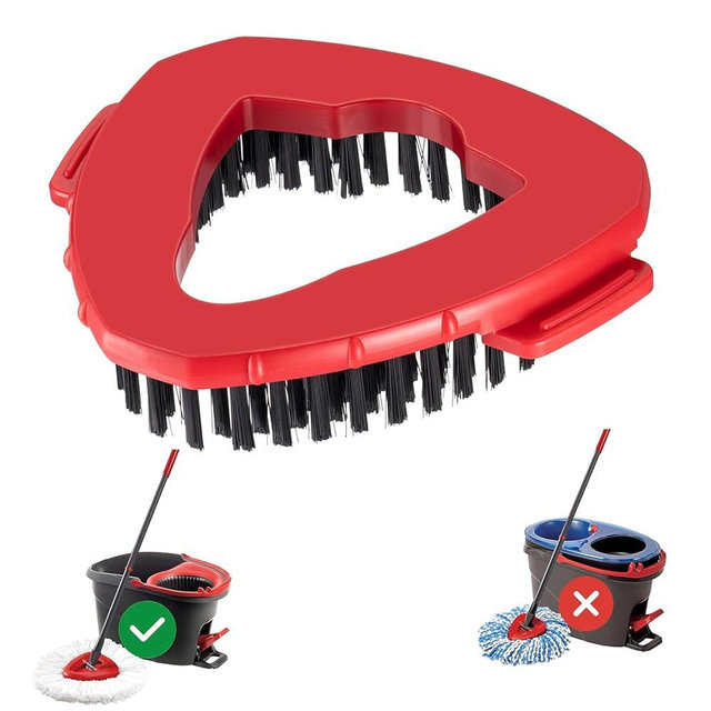 Scrub Brush Replacement Head for O Cedar EasyWring Spin Mop 1 Tank System, Shower Floor Scrubber, Microfiber Triangle Hard Bristle Cleaning Brush for Bathroom Kitchen Pool, Glass and Tile Walls