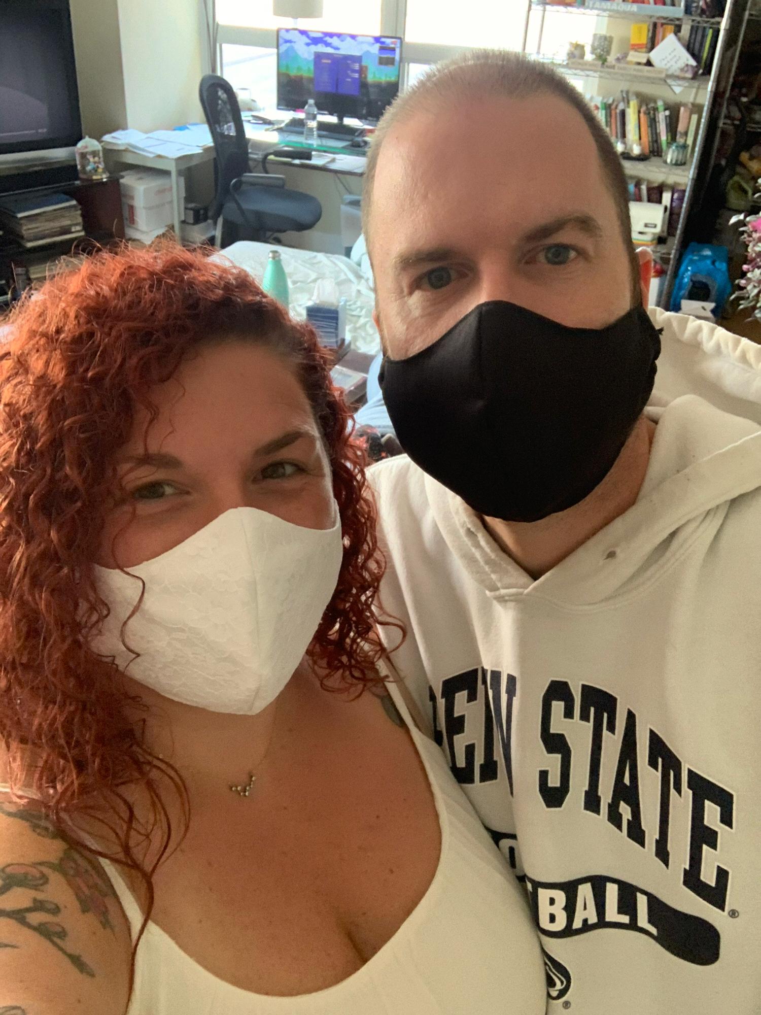 Our bride/groom masks courtesy of Sean’s mom 🤵‍♂️👰‍♀️