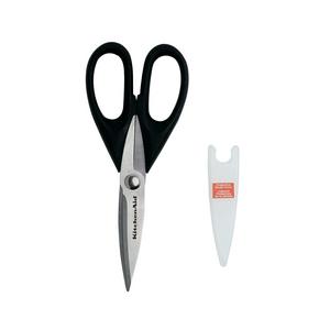 Lifetime Brands - KitchenAid KC351OHOBA Multi-Purpose Scissors Stainless Steel Kitchen Shears with Blade Cover and Soft Grip Handles, Black