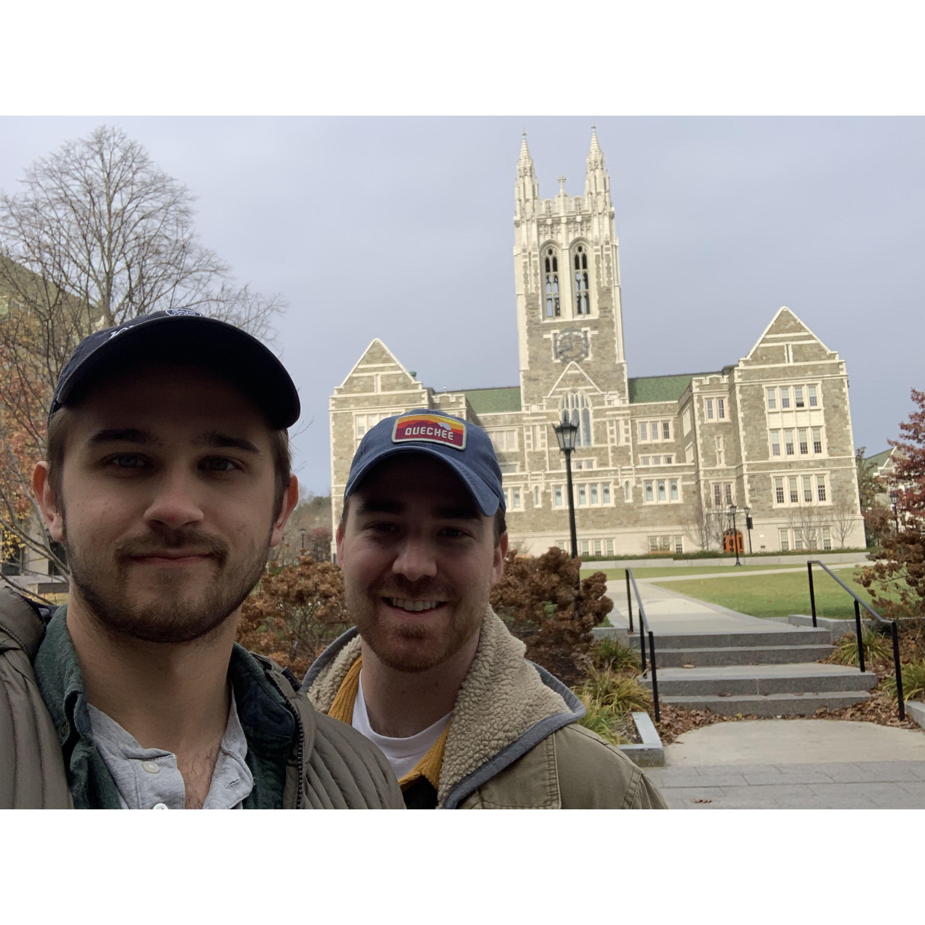 Catching Up: In 2021, Connor and Michael were able to travel together to some of the most meaningful places in their lives, like Charleston; Boston (pictured); Quechee, VT; NYC; and Long Island.