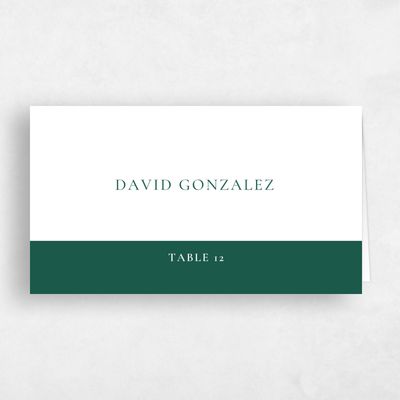 Green Wedding Place Card - Potter