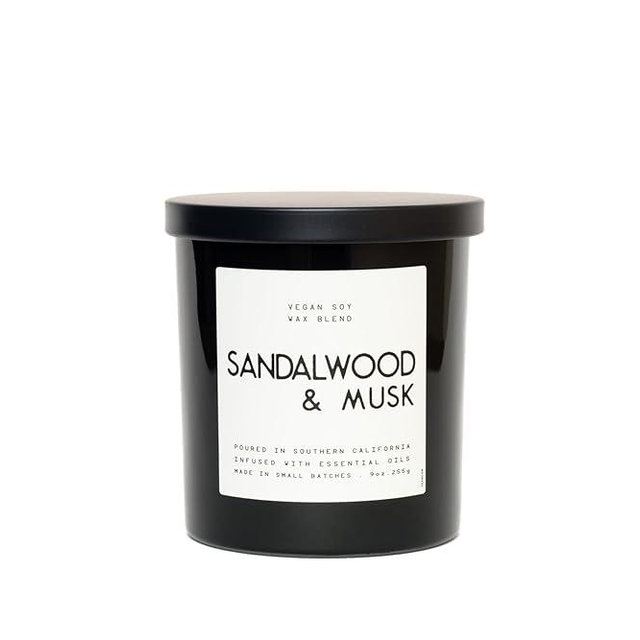 Leoben Company | Masculine Aromas 9oz | 50 Hours | Soy Wax | Scented Mens Candles with Natural Essential Oils | Vegan (Sandalwood & Musk)