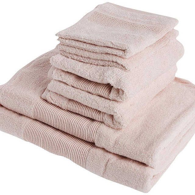 Modern Threads - Air Cloud 6-Piece 100% Zero-Twist Cotton Towel Set - Bath Towels, Hand Towels, & Washcloths - Super Absorbent & Quick Dry - 500 GSM - Soft & Plush, Blush