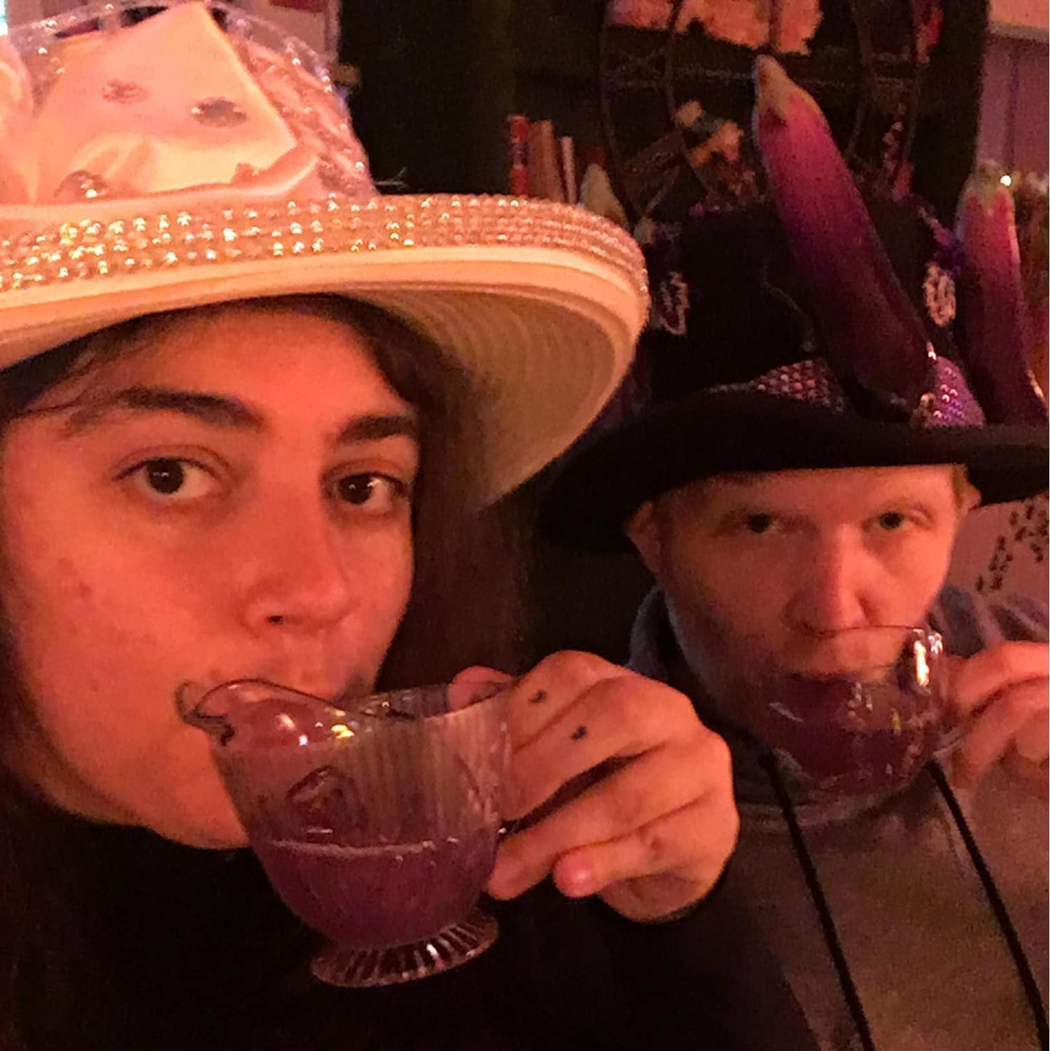 Drinking some cocktails out of teacups at the secret Mad Hatter Gin and Tea Party in the city!