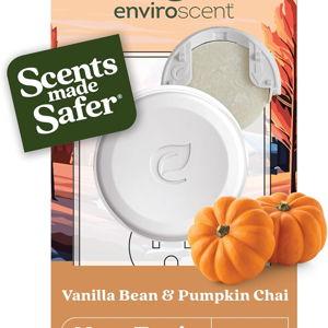 Enviroscent Non-Toxic Room & Home Air Freshener Plug-in (2-Piece Set) Room & Home Air Freshener Kit (Vanilla Bean + Pumpkin Chai) Essential Oils | 1 Refillable Plug Hub & 1 Liquidless Scent Pod