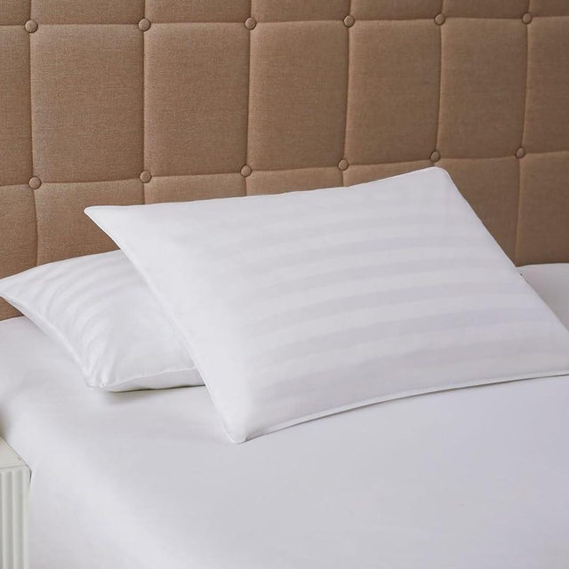DOWNLITE Down Extra Thin, Flat & Soft Pillow for Stomach Sleepers (Hypoallergenic) (Standard/Queen)