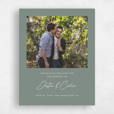 Green Typography Wedding Save the Date - Burke Photo