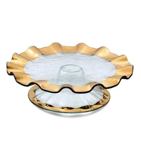 Annieglass ~ Ruffle ~ 14 1/4' pedestal cake plate (5' high), Price $403.00 in Tupelo, MS from Elizabeth Clair's
