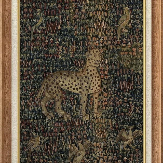 MUDECOR Premium Framed Wall Art Elegant Design with Spotted Leopard Illustrations Impressionism Scenic Colorful for Living Room, Bedroom, Office - 26"x36" Natural
