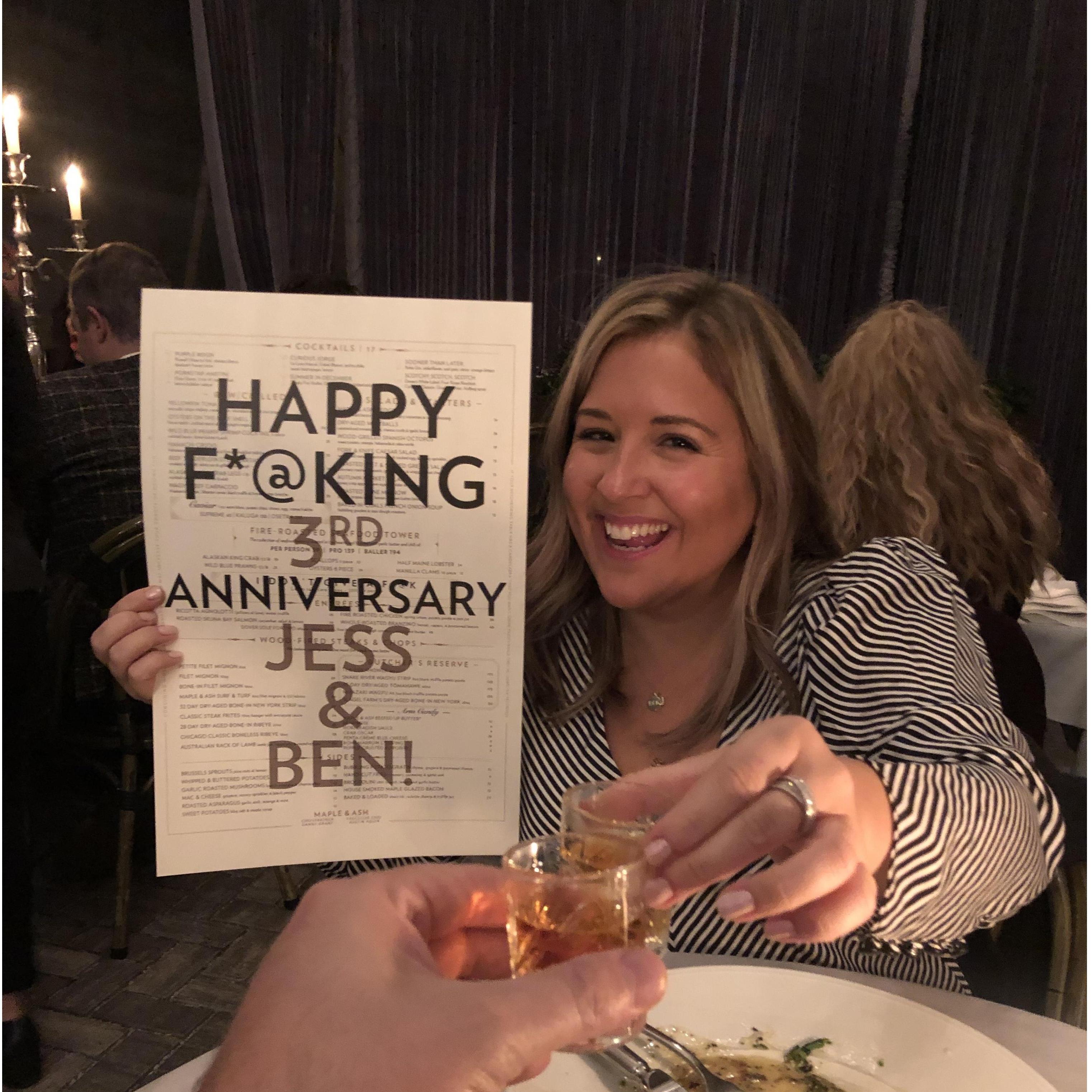 We celebrated out 3rd anniversary in Chicago and had a great time walking around the city and enjoying amazing food!