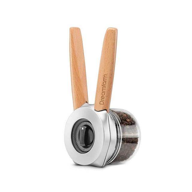 Dreamfarm Ortwo | One-Handed Spice Mill with Ceramic Grinder & Wooden Handles | 2oz