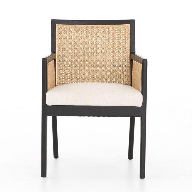 Lisbon Cane Dining Armchair, Brushed Ebony