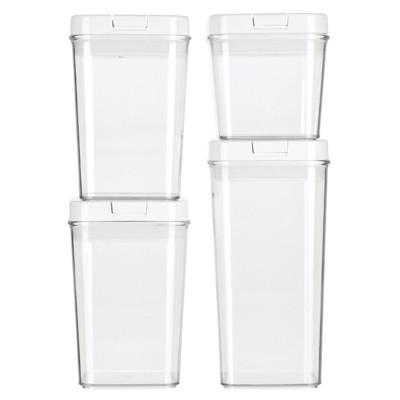mDesign Airtight Food Storage Container with Lid for Kitchen, 4 Pack - Clear