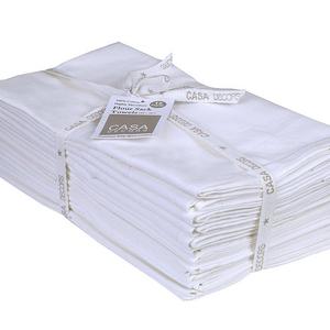 Flour Sack Towels, Set of 12 ( 28 x 28 Inches ) , Multi-use Off-White Kitchen Towels, 100 % Cotton , Highly Absorbent , Tea towels for embroidery, Flour sack dish towels By CASA DECORS
