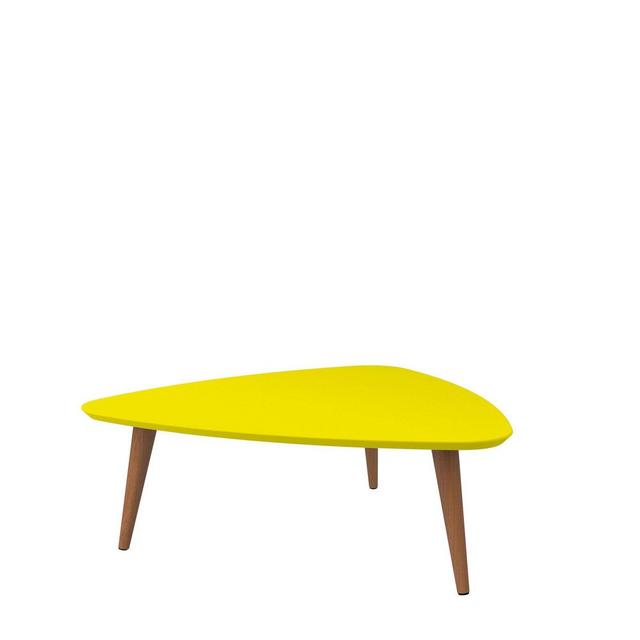 11.81" Utopia High Triangle Coffee Table with Splayed Legs Yellow - Manhattan Comfort