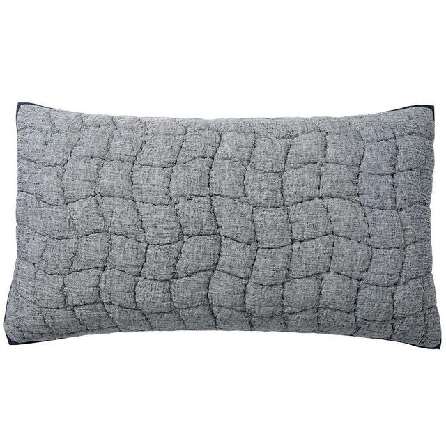Navy Cloud Handcrafted Linen/Cotton Quilted Sham, King
