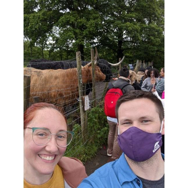 We stopped for breakfast, which was not great, and had to saw hi to the highland coos.