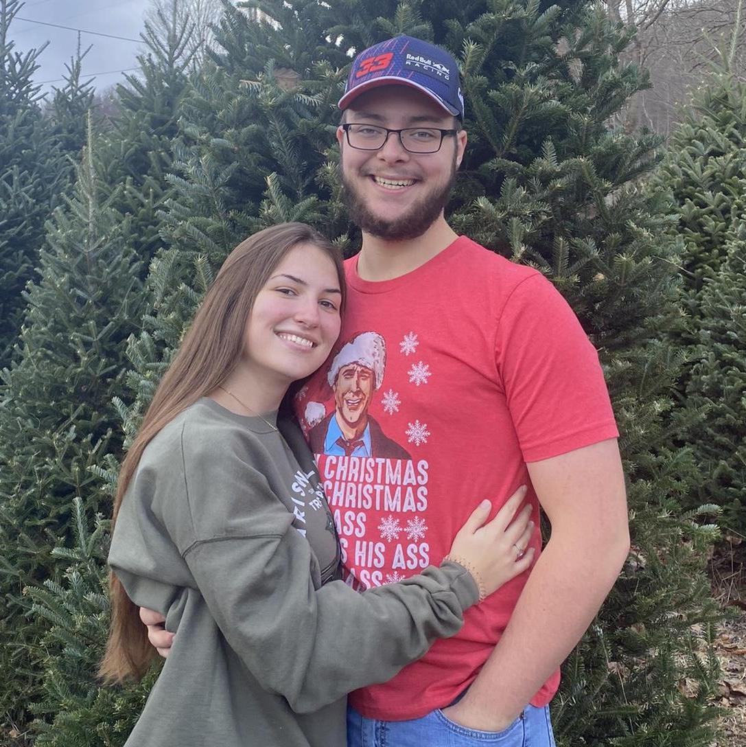 Christmas tree shopping with family