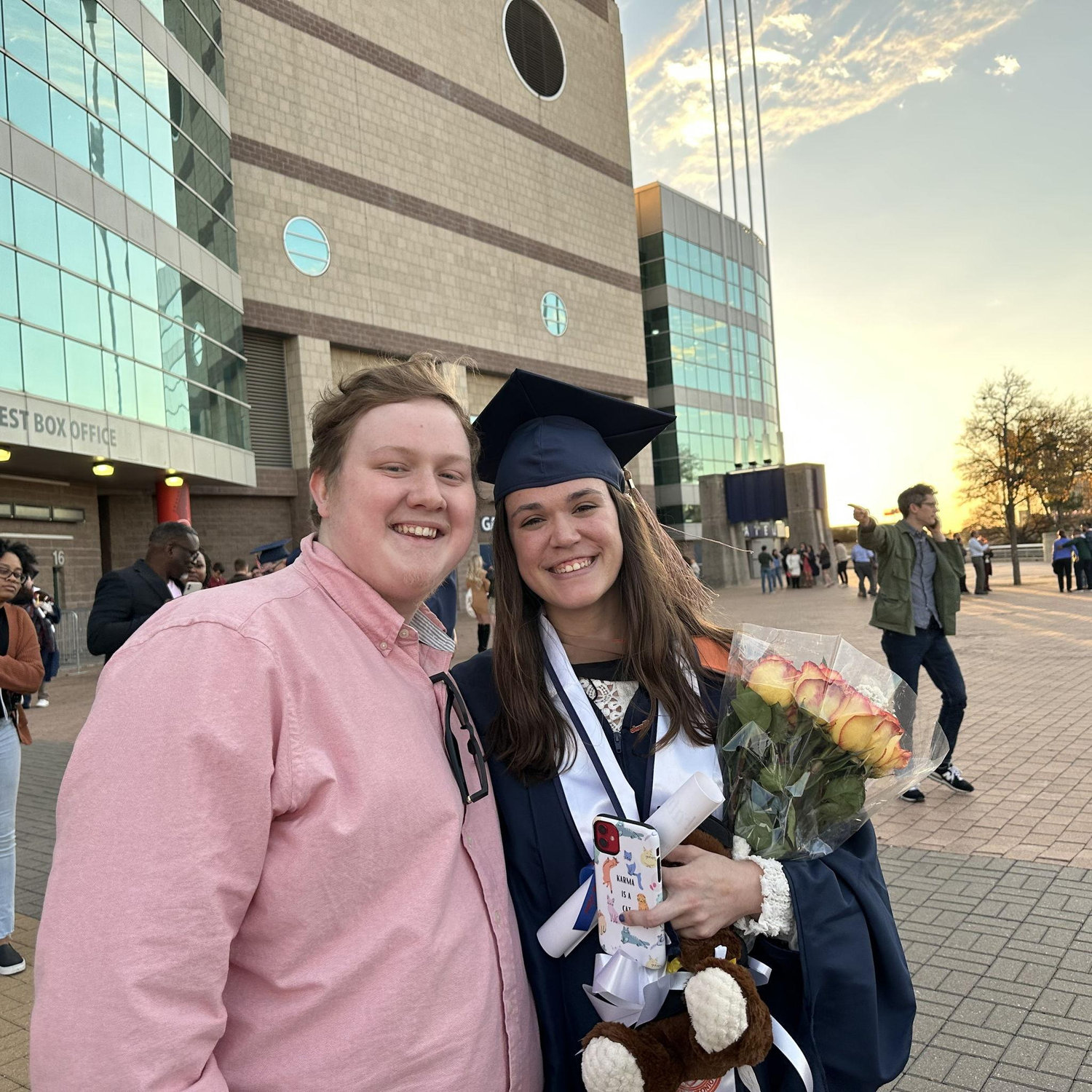 When Matthew drove to San Antonio to watch me graduate with my masters :) we did long-distance for two years and drove to see each other every weekend, always the favorite part of my week <3