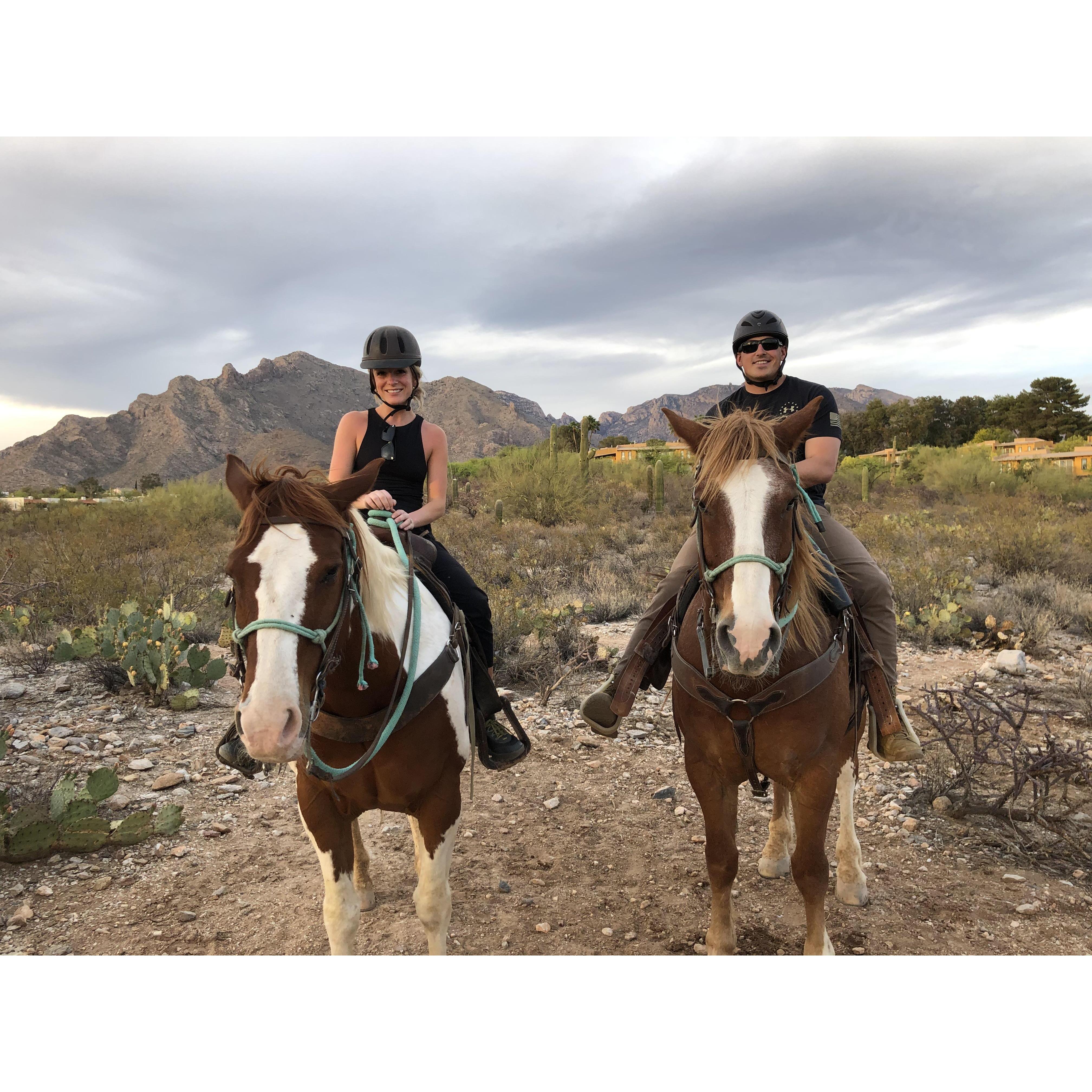 Sunset Horseback rides by the San Pedro Foothills