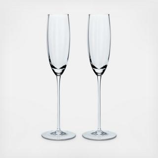 Quinn Optic Flute Glass, Set of 2
