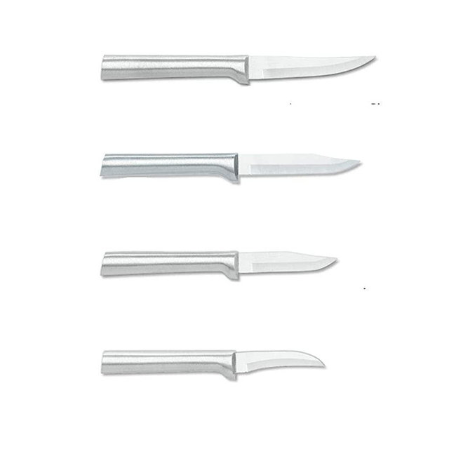Rada Cutlery Paring Knives Starter Kit 4 Piece Stainless Steel Knife Set With Brushed Aluminum Handles Made in the USA
