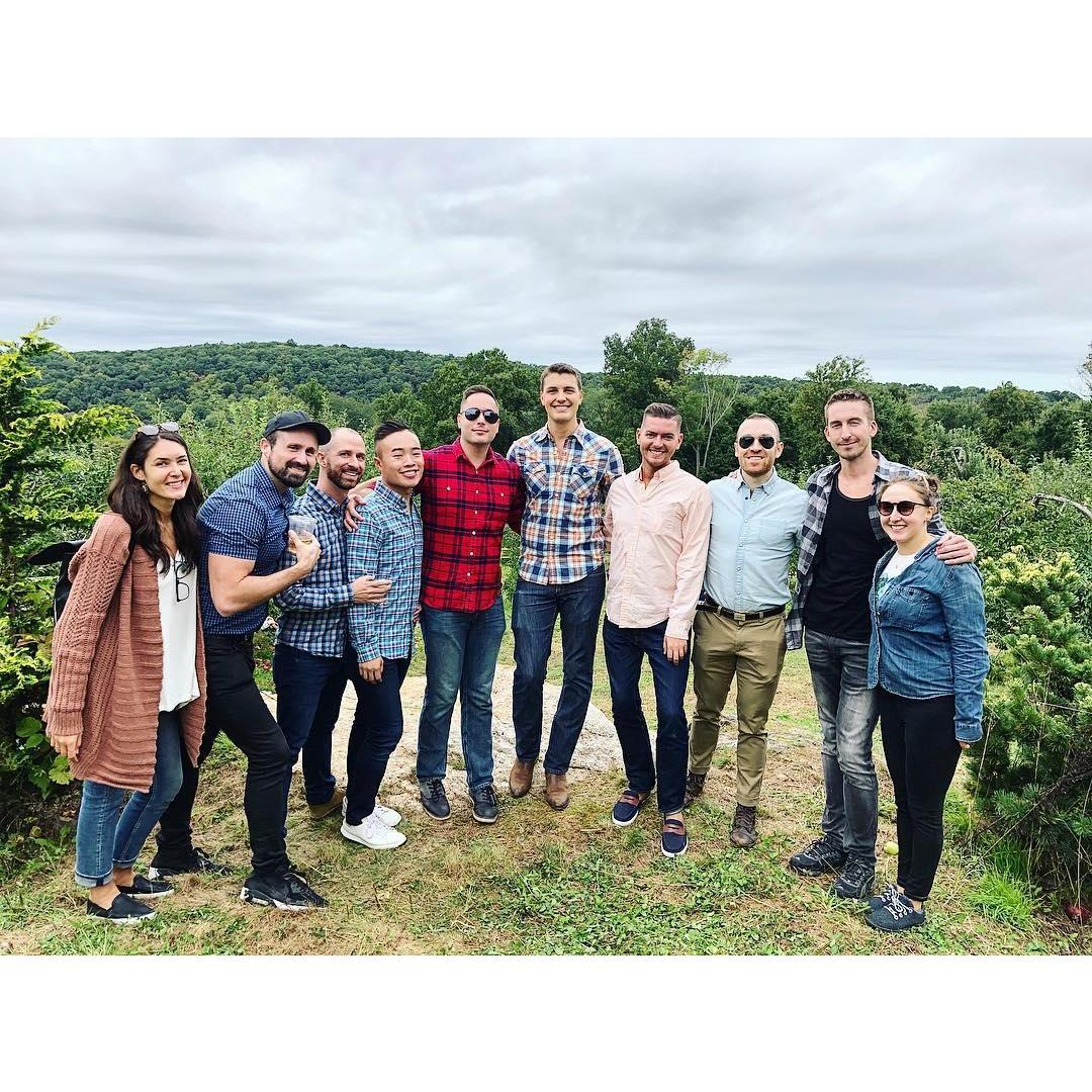 Group of friends in the Orchards right after Dennis said "Are you F***ing kidding me" followed by a "Yes!"