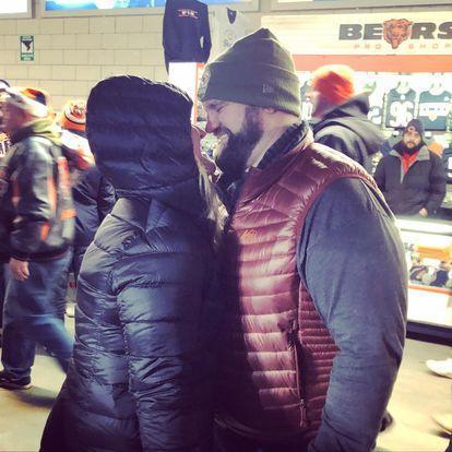 While we were cheering on the Chiefs when they played the Bears...Brandon asked Emily to move in with him.
