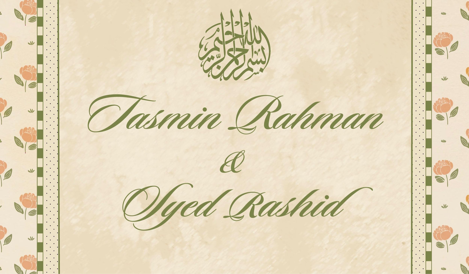 The Wedding Website of Tasmin Rahman and Syed Rashid