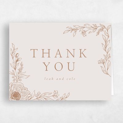 Light Greige, Beige Wedding Thank You - Fiora Landscape