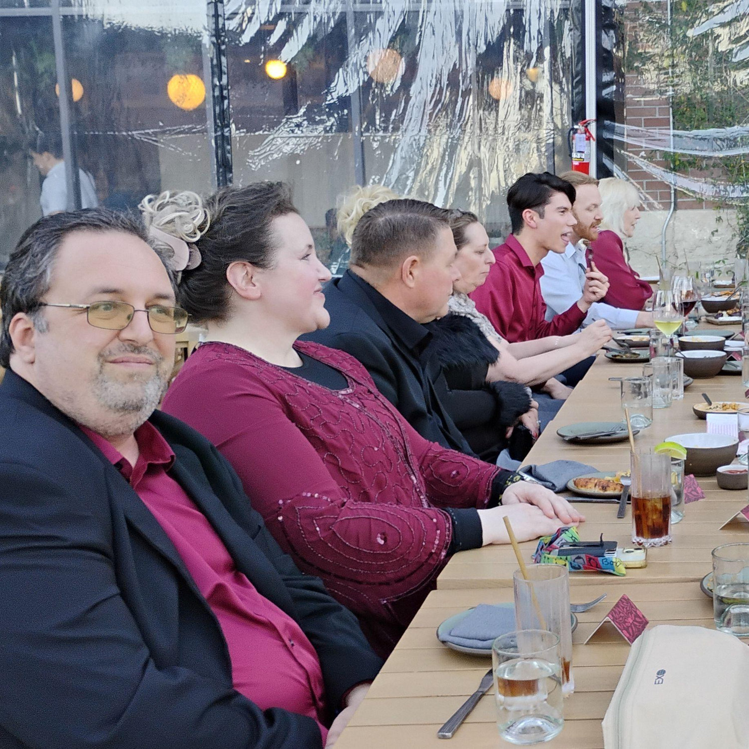 One side of the reception dinner