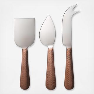 Urban Farm 3-Piece Hammered Cheese Knife Set