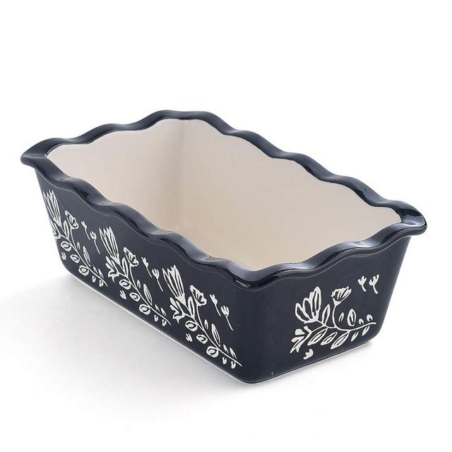 Wisenvoy Loaf Pan Bread Pan Ceramic Loaf Pans for Baking Bread Porcelain Bread Loaf Pan Nonstick Bread Pans for Baking, Grass Black