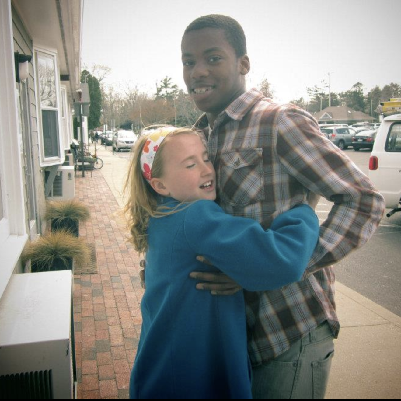 Thomas and Emma after our first movie date...Emma came with us...