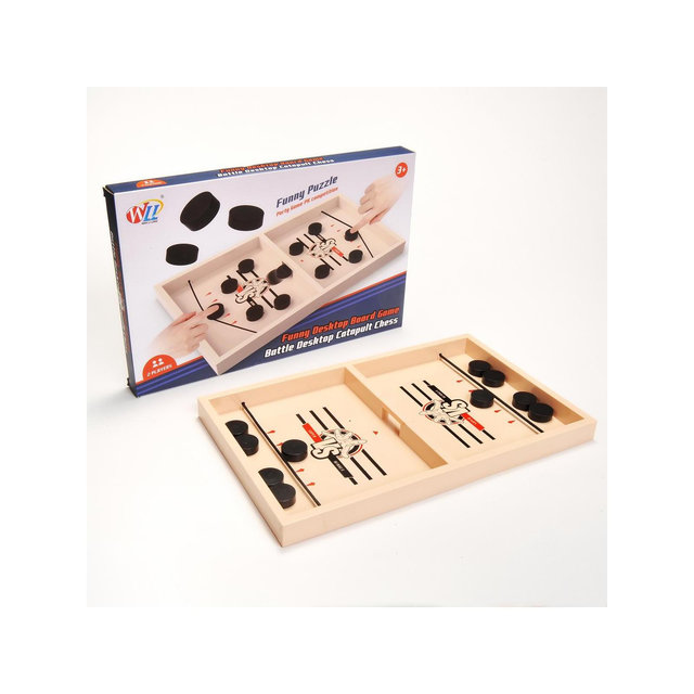 JuzToys 13.5" Sling Puck Game, Table Board Game, Desktop Tabletop Party Games