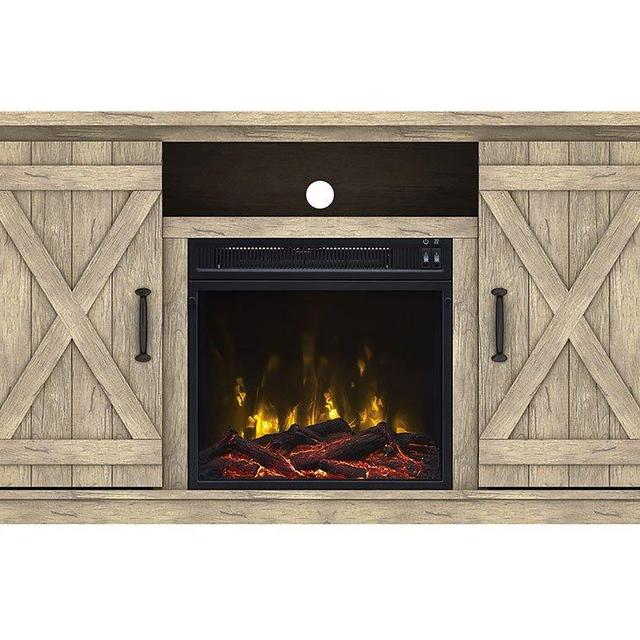 Comfort Smart Killian Electric Fireplace TV Stand, Ashland Pine