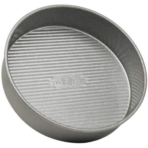 USA Pan Bakeware Round Cake Pan, 8 inch, Nonstick & Quick Release Coating, Made in the USA from Aluminized Steel