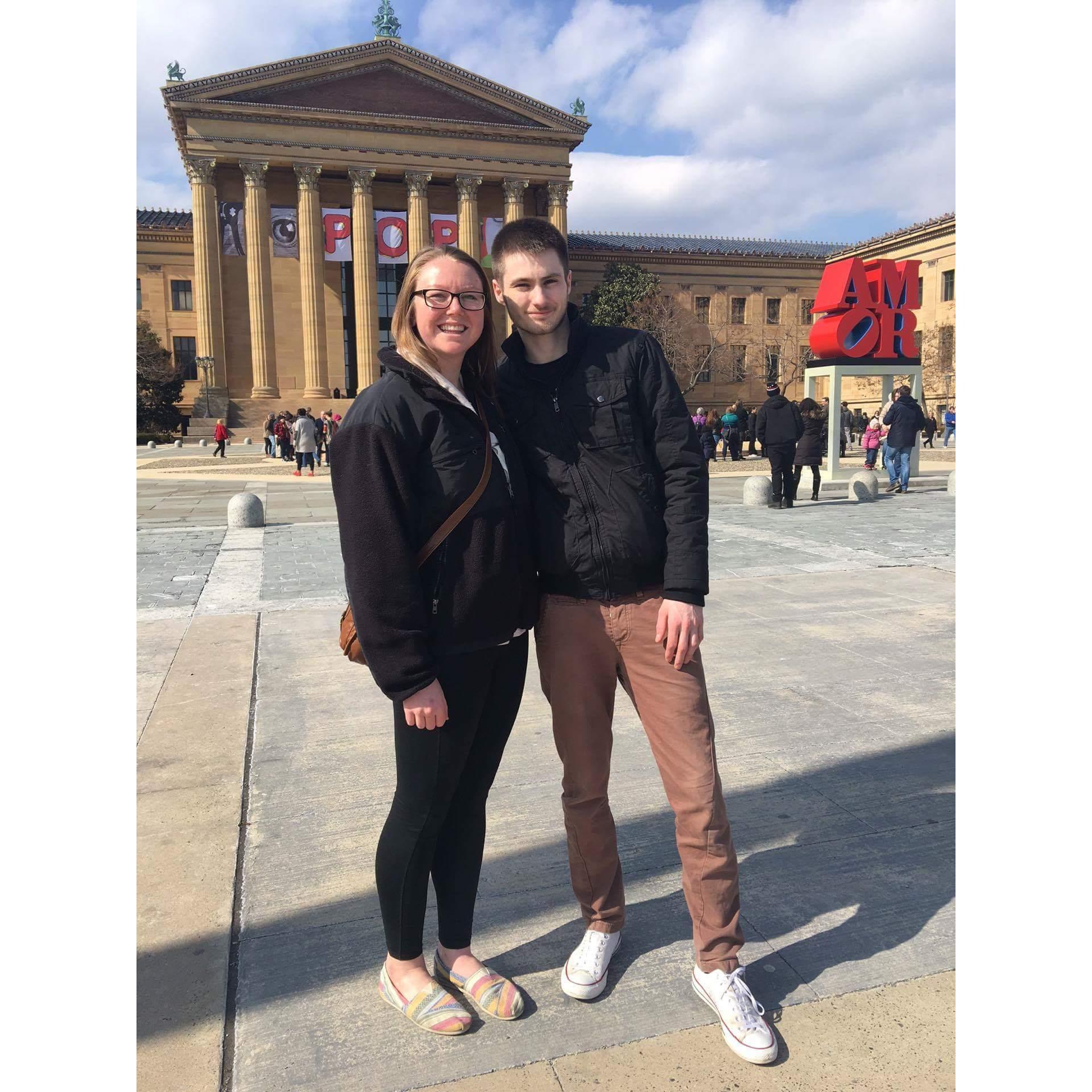 Had a road trip up to New York for Grant's first official visit over and our first stop was Philly and the famous Rocky Stairs
